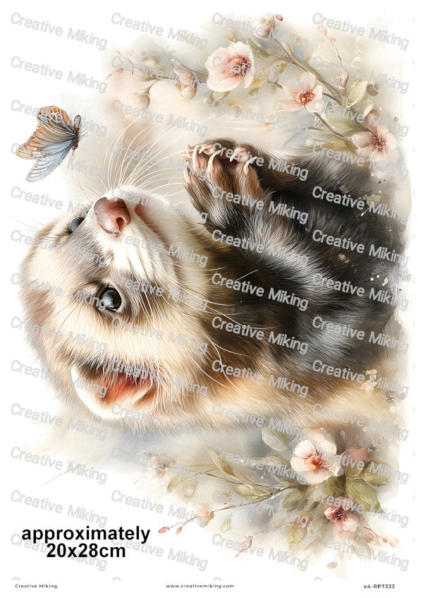 Ferret Decoupage Rice Paper | RP7333