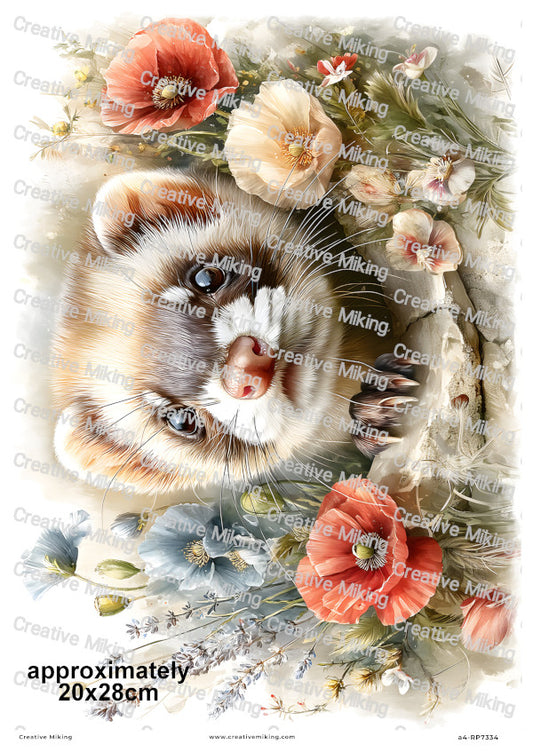 Ferret Decoupage Rice Paper | RP7334