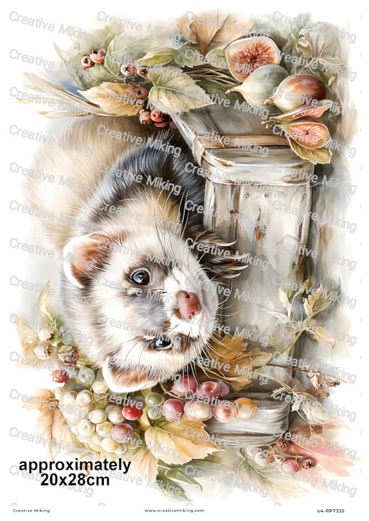 Ferret Decoupage Rice Paper | RP7335