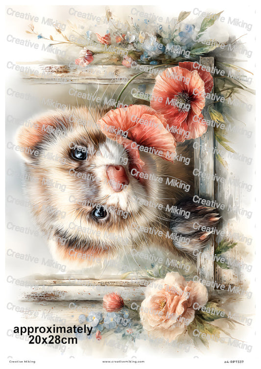 Ferret Decoupage Rice Paper | RP7337