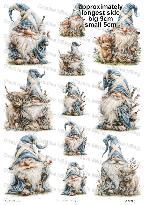 Scottish Gnome Decoupage Rice Paper | RP7341