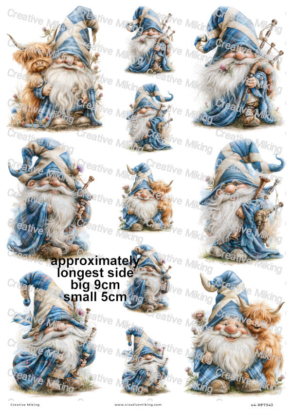 Scottish Gnome Decoupage Rice Paper | RP7343