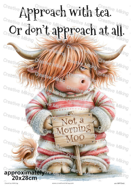 Highland Cow Funny Decoupage Rice Paper | RP7345