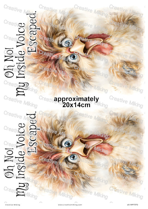 Chicken Funny Decoupage Rice Paper | RP7372