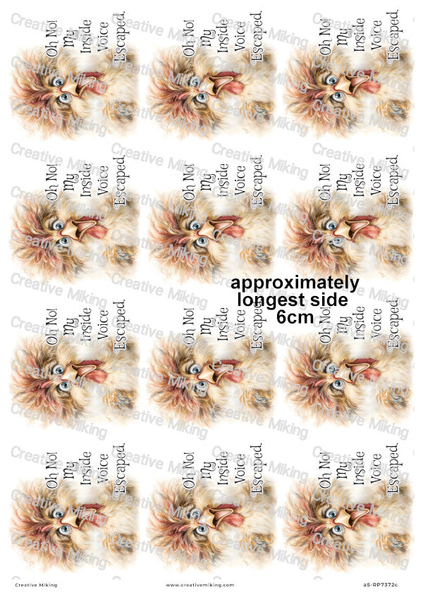 Chicken Funny Decoupage Rice Paper | RP7372c