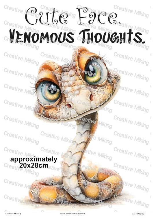 Snake Funny Decoupage Rice Paper | RP7380