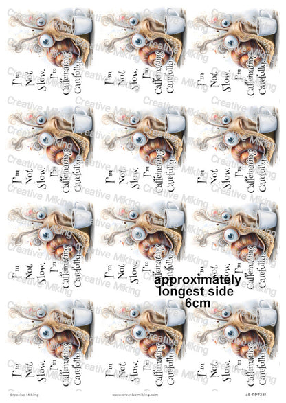 Coffee Snail Funny Decoupage Rice Paper | RP7381d