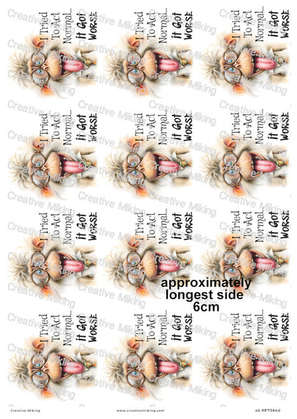 Silly Monkey Funny Decoupage Rice Paper | RP7384d