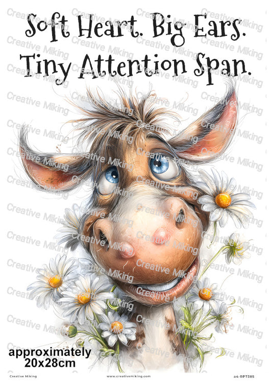 Horse With Daisies Funny Decoupage Rice Paper | RP7385