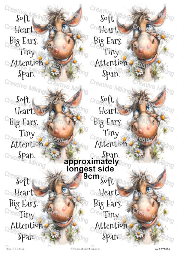 Horse With Daisies Funny Decoupage Rice Paper | RP7385d