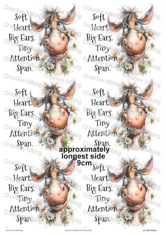 Horse With Daisies Funny Decoupage Rice Paper | RP7385d