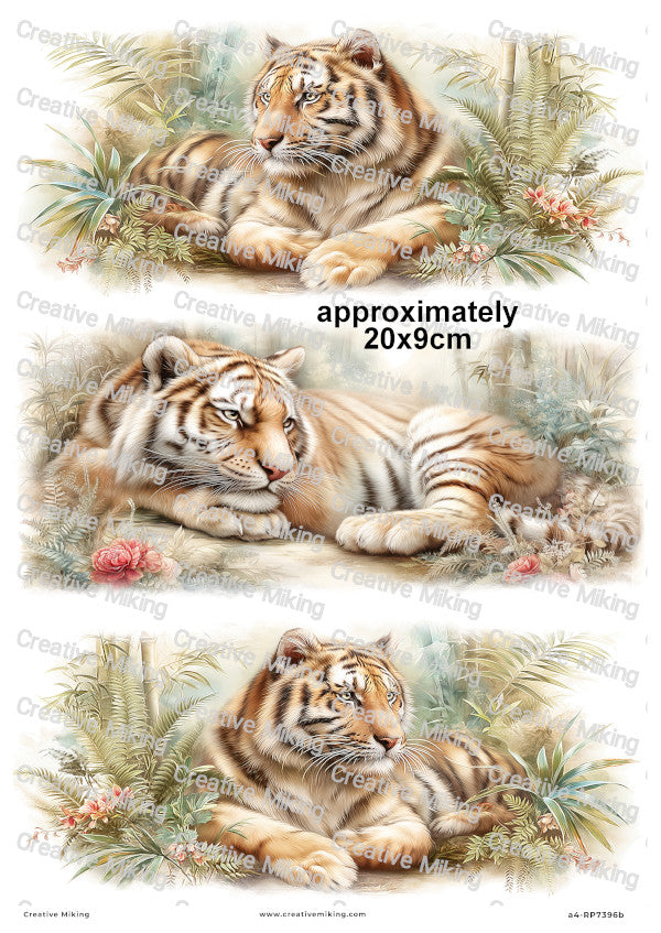 Tigers Decoupage Rice Paper | RP7396b