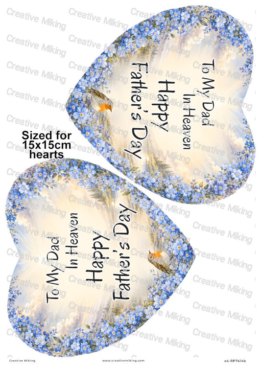 Robin Bird With Forget-Me-Not Flowers Memorial Decoupage Rice Paper | RP7414b
