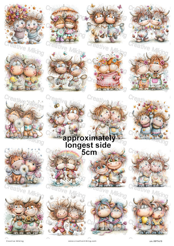 Highland Cows Decoupage Rice Paper | RP7419