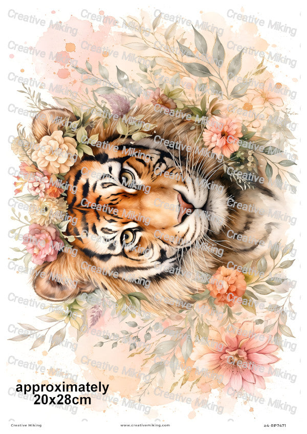 Tiger Decoupage Rice Paper | RP7471