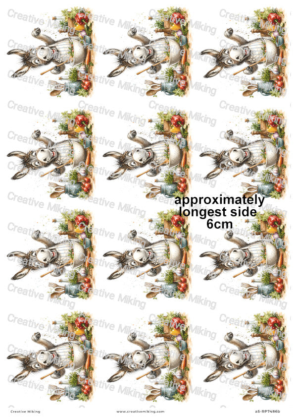 Donkey Cooking Funny Decoupage Rice Paper | RP7486b