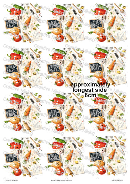 Vegetable Crime Scene Funny Decoupage Rice Paper | RP7490b