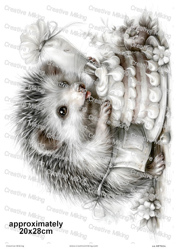 Hedgehog Baking Decoupage Rice Paper | RP7504