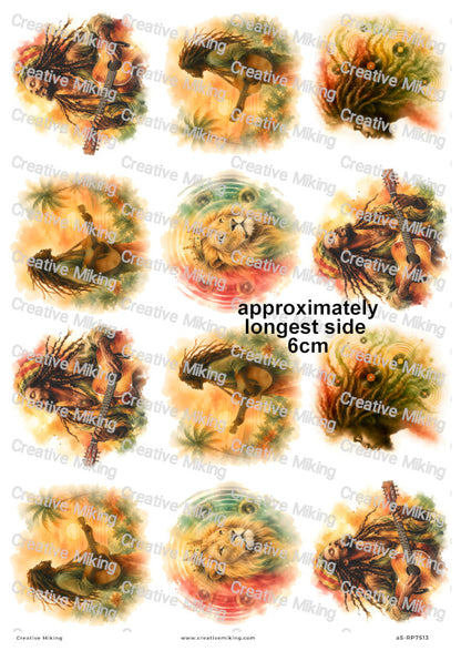 Reggae Musician Decoupage Rice Paper | RP7513