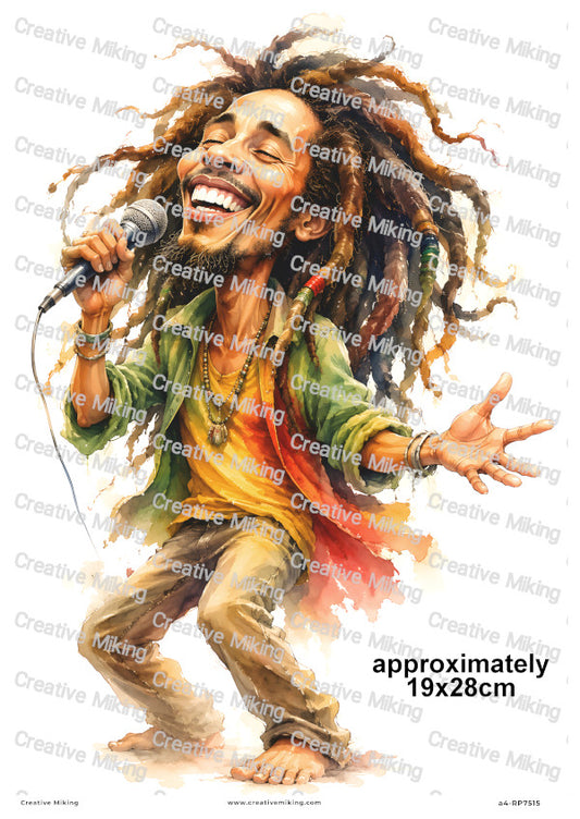 Reggae Singer Decoupage Rice Paper | RP7515