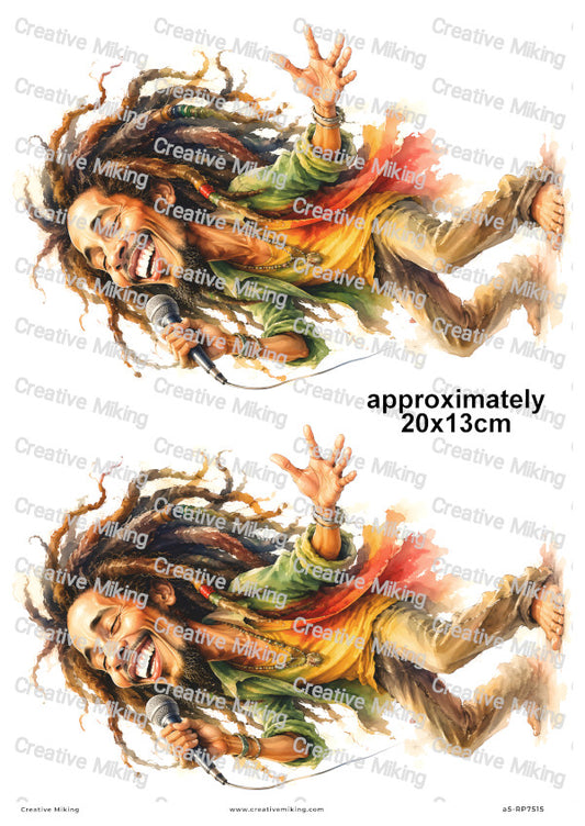 Reggae Singer Decoupage Rice Paper | RP7515