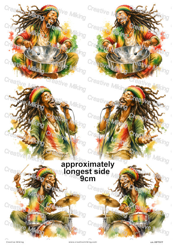 Reggae Musicians Decoupage Rice Paper | RP7517