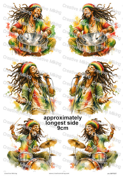 Reggae Musicians Decoupage Rice Paper | RP7517