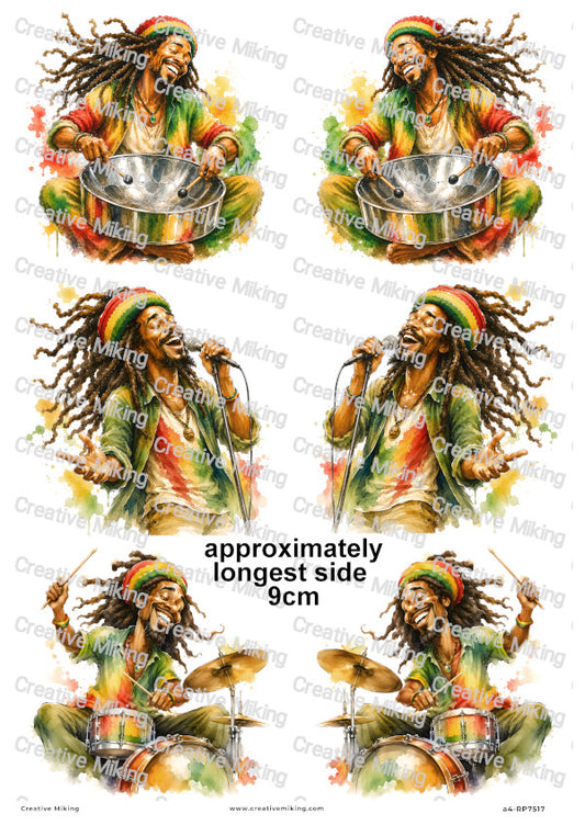 Reggae Musicians Decoupage Rice Paper | RP7517