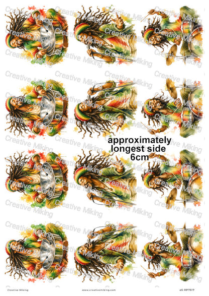 Reggae Musicians Decoupage Rice Paper | RP7517