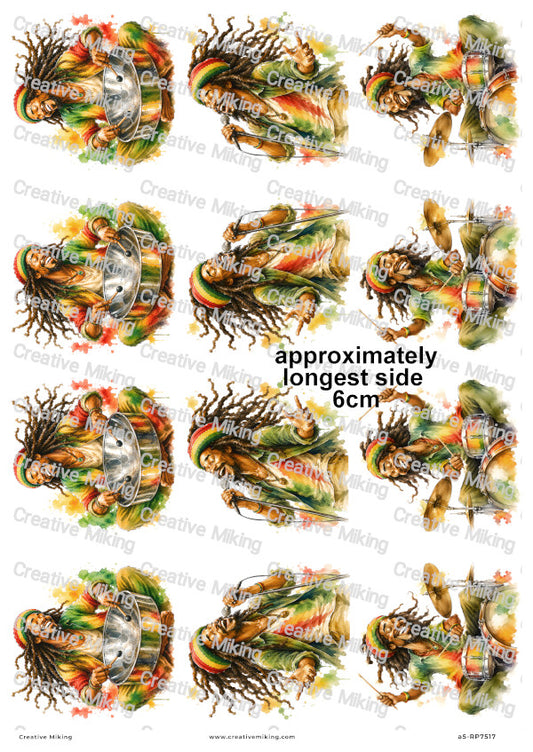 Reggae Musicians Decoupage Rice Paper | RP7517