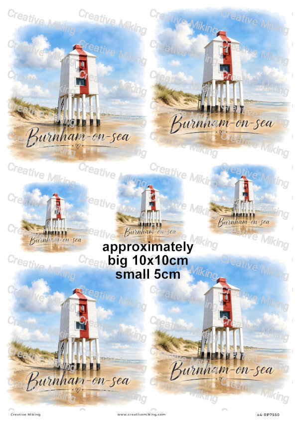 Burnham-on-Sea Lighthouse Decoupage Rice Paper | RP7550
