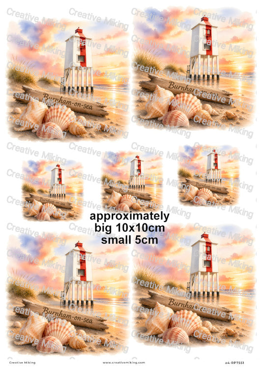 Burnham-on-Sea Lighthouse Decoupage Rice Paper | RP7551