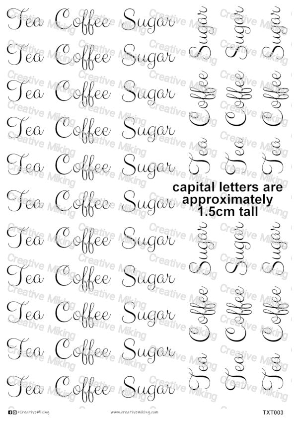 TXT003 - Tea, Coffee, Sugar