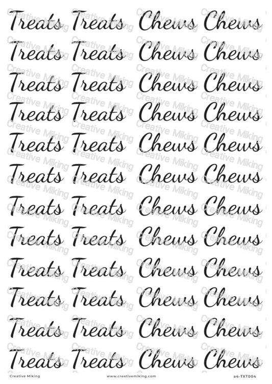 Pet Treat Labels Decoupage Paper – Treats, Chews | TXT004