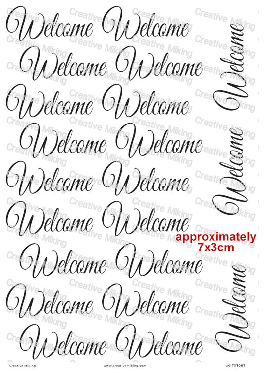 Welcome Sign Text Decoupage Paper | TXT007