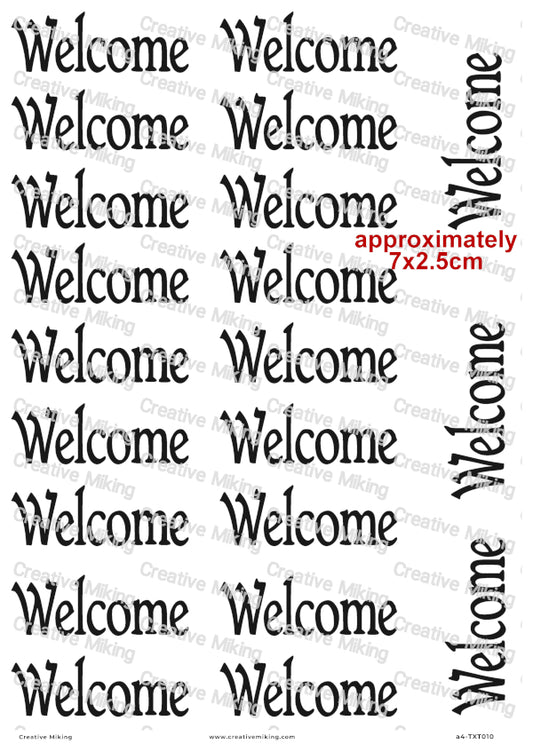 Welcome Sign Text Decoupage Paper | TXT010