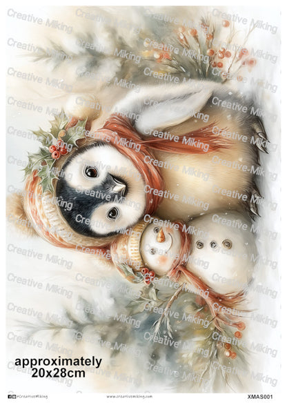 XMAS001 - Penguin with Snowman