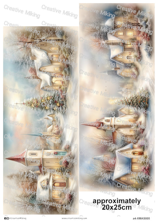 Winter Village Christmas Decoupage Rice Paper | XMAS005