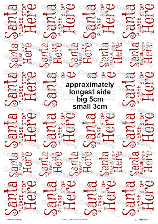 Santa Please Stop Here Christmas Decoupage Rice Paper | XMAS009