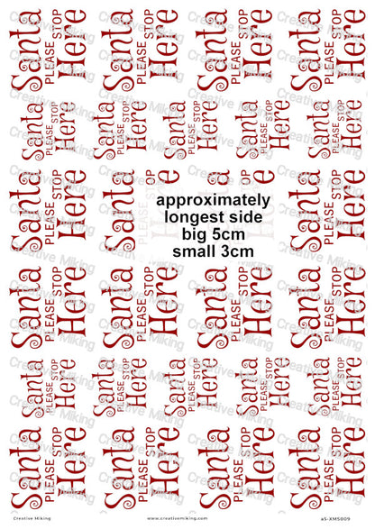 Santa Please Stop Here Christmas Decoupage Rice Paper | XMAS009