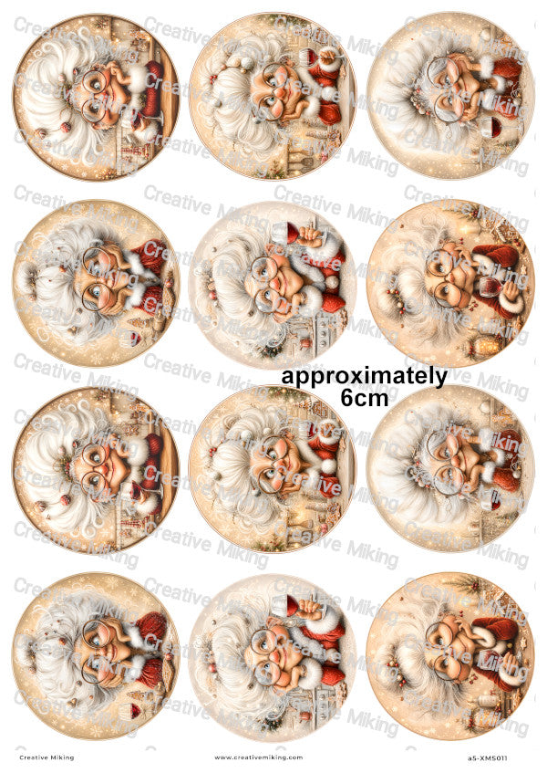 Mrs Claus With Wine Christmas Decoupage Rice Paper | XMAS011