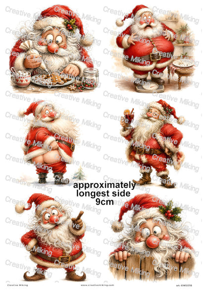 Funny Santa Christmas Decoupage Rice Paper | XMAS018