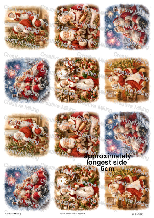 Santa And Mrs Claus Christmas Scenes Christmas Decoupage Rice Paper | XMAS021