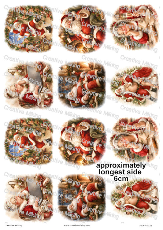 Santa And Mrs Claus Festive Fun Christmas Decoupage Rice Paper | XMAS022