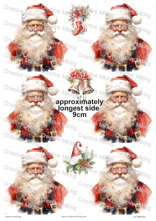 Santa Christmas Decoupage Rice Paper | XMAS024
