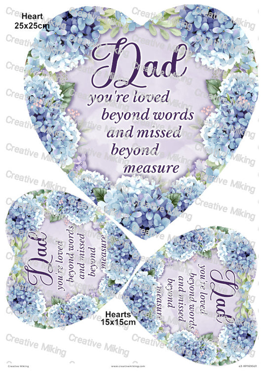 Hydrangea Memorial A3 Decoupage Paper | a3-RP1695d1