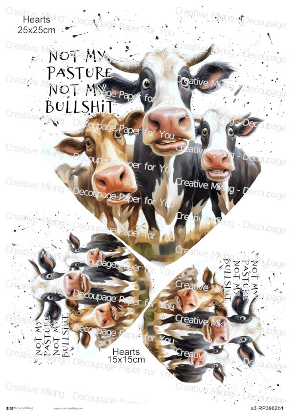 Cow Funny Decoupage Paper | RP3902b1