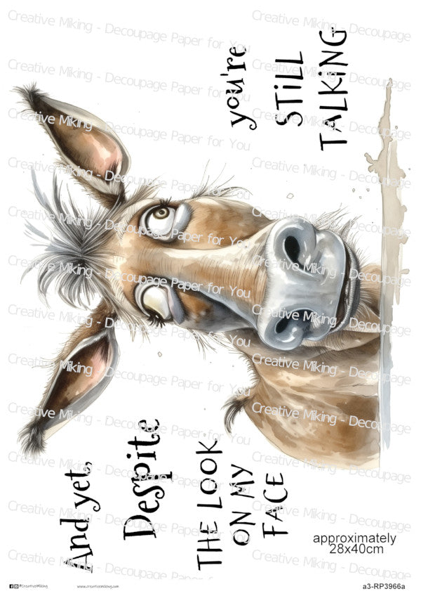 Donkey Funny Decoupage Paper | RP3966a