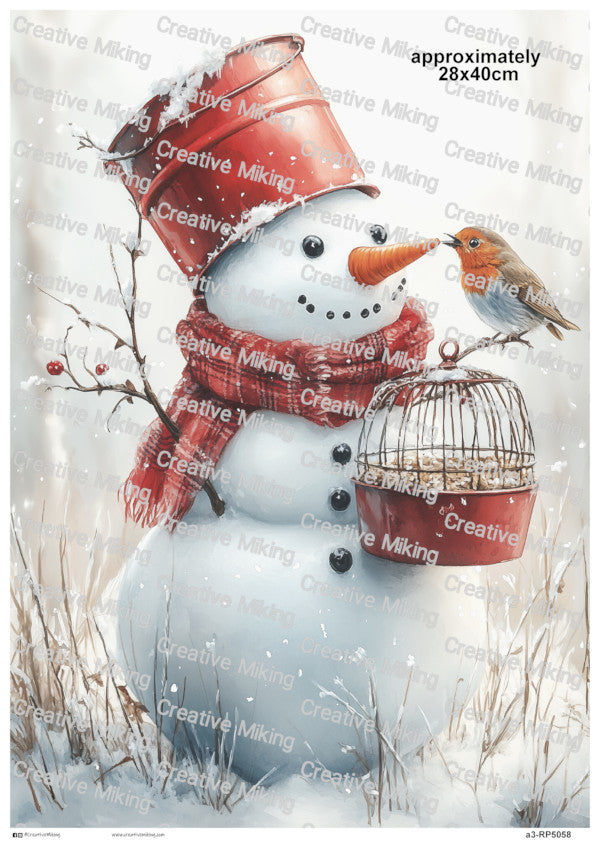 RP5058 - Snowman with Robin