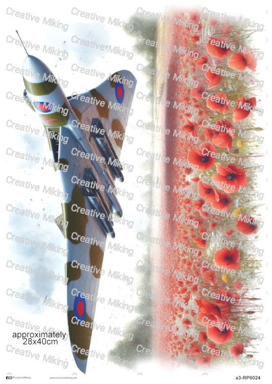 Avro Vulcan Bomber Aircraft Decoupage Paper | RP6024